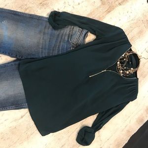 3 for $20 Macy’s INC teal zip up shirt